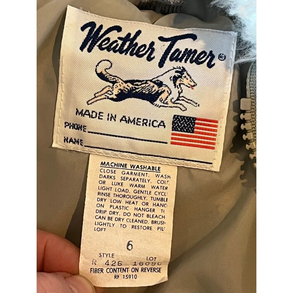 Weather Tamer Faux Fur Jacket Vintage Y2K Girls Size 6 Warm
